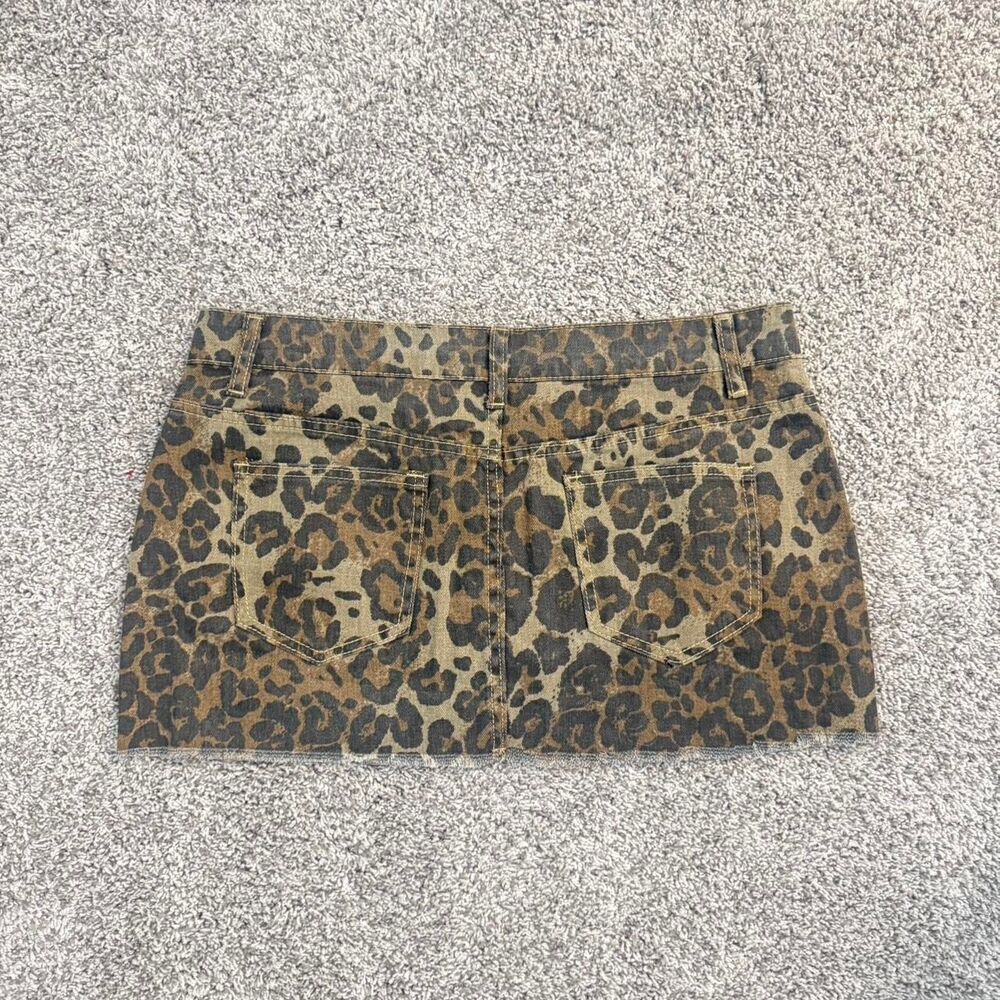 Edikted Leopard Print Mini Skirt in Brown and Black
